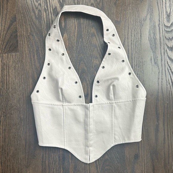 Princess Polly Palladia Pu Jordy White Corset Top Size 6 NWT - Picture 6 of 9